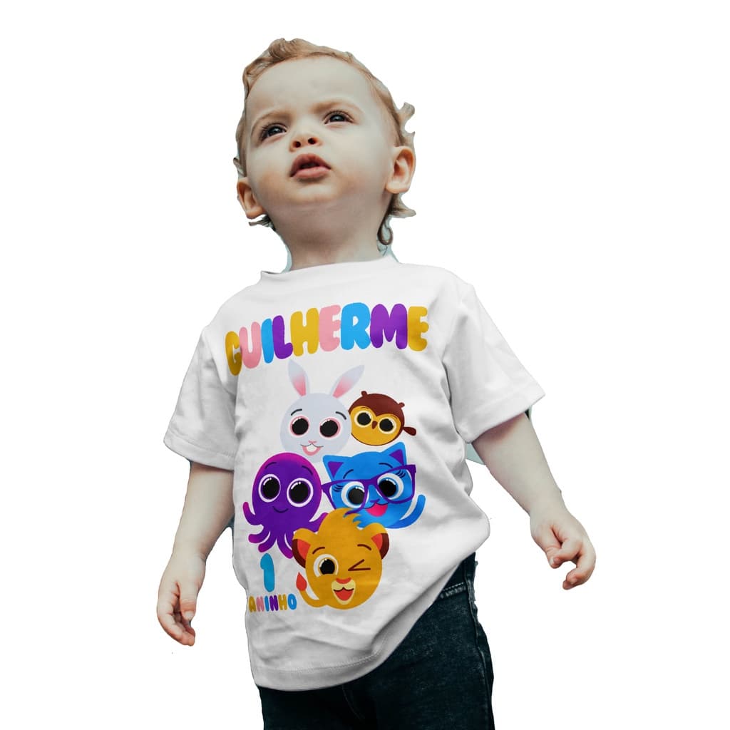 Camiseta Camisa Festa Infantil Bolofofos Aniversário Blusa personalizado