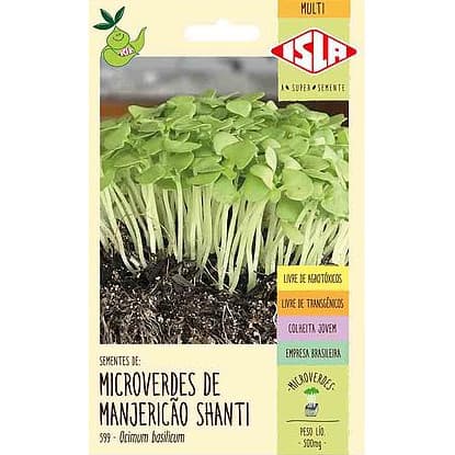 Sementes de Microverdes de Manjericão Shanti 500mg - Isla