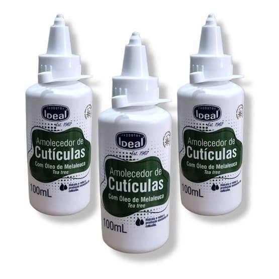 Amolecedor De Cutículas Ideal Com Óleo De Melaleuca 100ml (Kit c/ 3 Unidades)