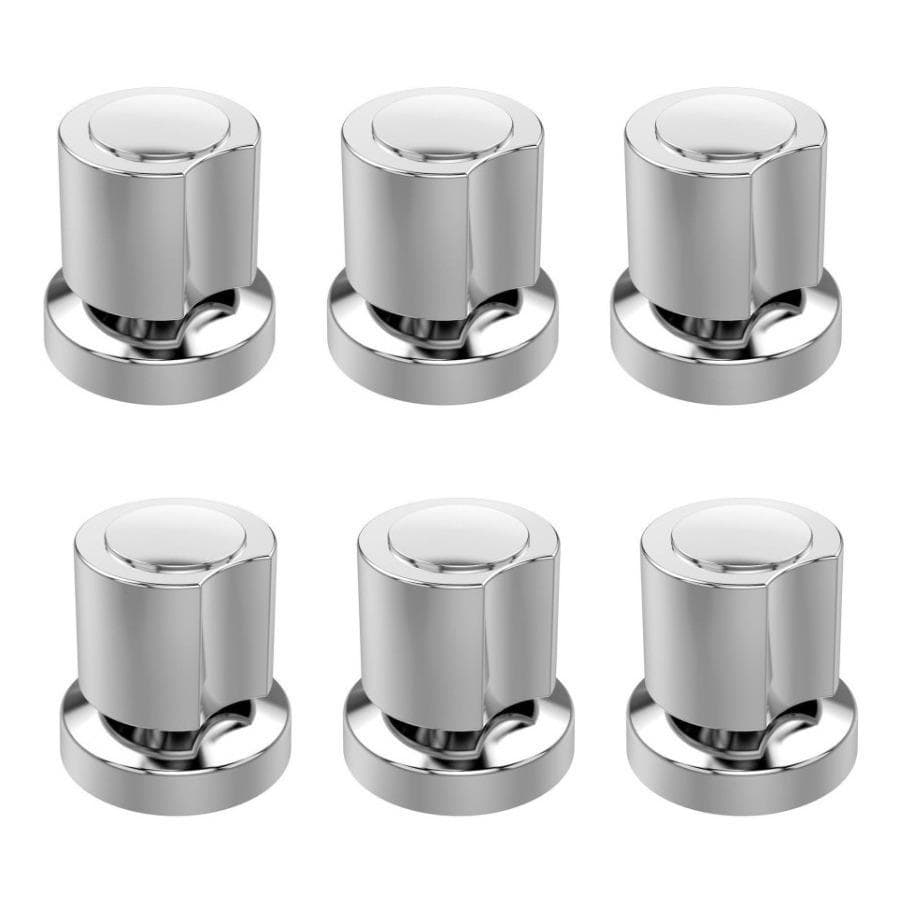 Kit 6 Peças Acabamento Luxo Registro 1/2 A 3/4 Metal Padrão Deca C40 Pressão Gaveta Cromado Prateado