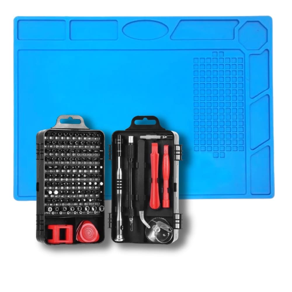 Kit Ferramentas Manutenção Eletronica Celular Notebook 110pçs + Manta