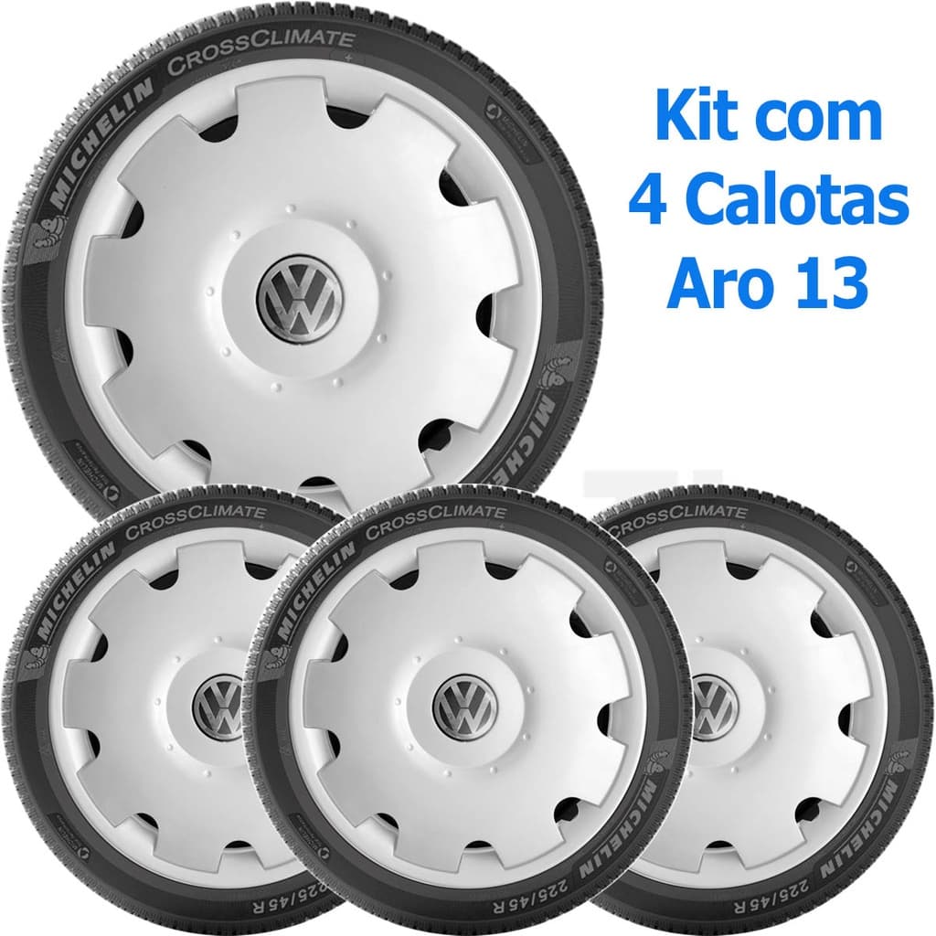 4x Calota VW GOL PARATI G3 G4 Aro 13 com Emblema 573ar