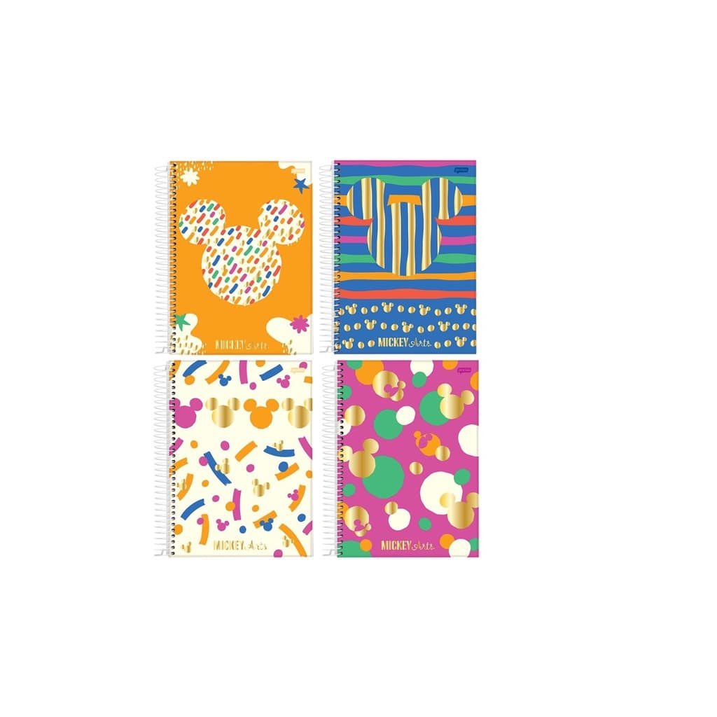 Caderno Colegial Mickey Arts Capa Dura 80fls - Jandaia
