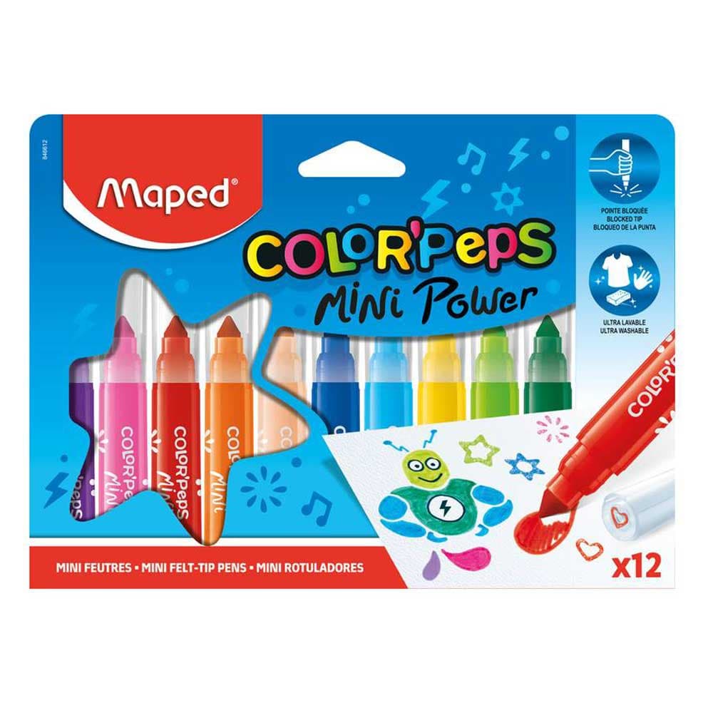 Canetinha Hidrográfica ColorPeps Mini Jumbo Power c/ 12 Cores - Maped