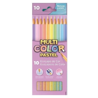 Lápis de Cor Multicolor Pastel 10 Cores