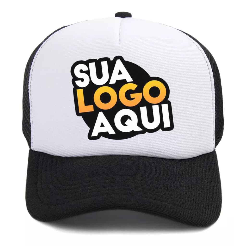 Boné Personalizado Sua Logo Estampado  Aba Curva Trucker Estilo Casual Adulto Empresa Aniversário