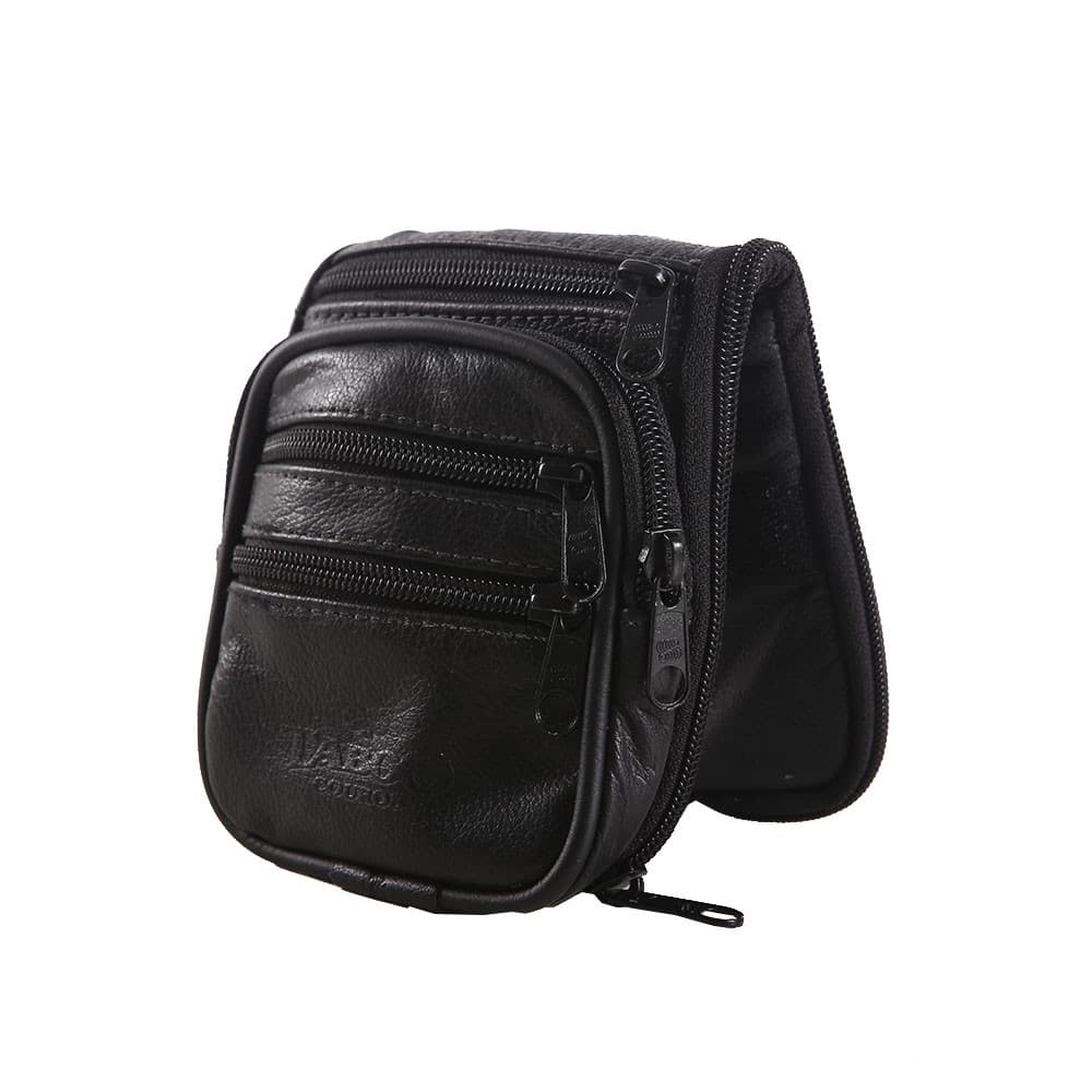 Pochete Bolsa de Cintura  - Couro - A25 - Preta