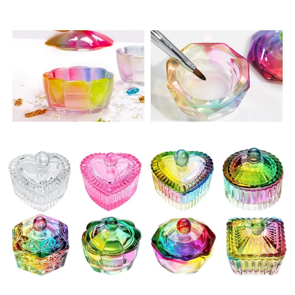 Recipiente Dappen de Vidro com Tampa ideal para Monomer Nail Art