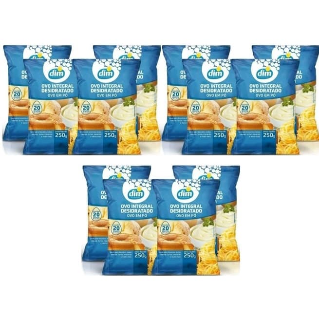 Kit 12 pacotes Ovo Integral Pasteurizado Desidratado DIM 250 gr
