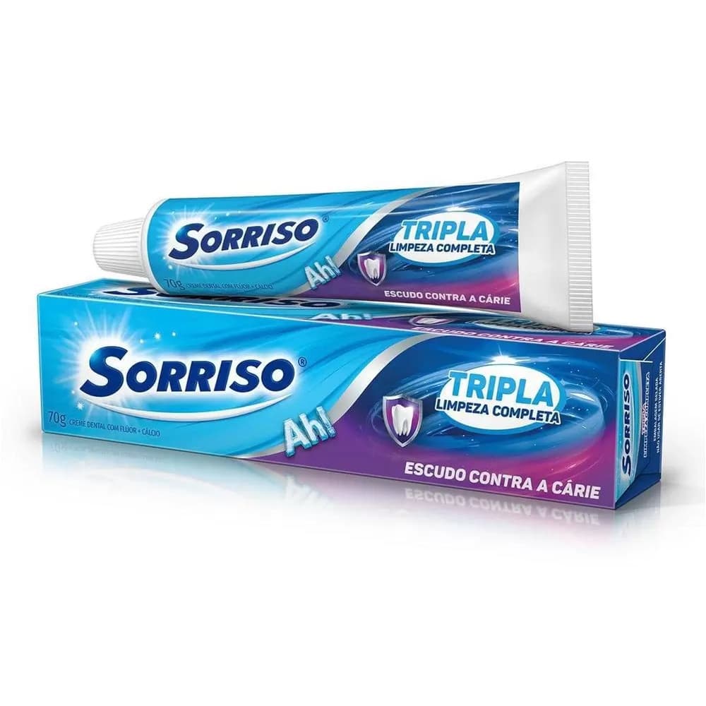 Kit 2 Creme Dental Sorriso Tripla Limpeza Completa 70g Cada