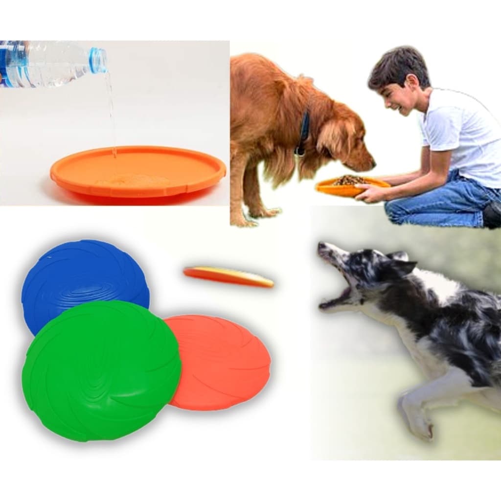 Frisbee Disco De Arremessar de Borracha Côncavo 22cm Para Cães Jogos e Crianças