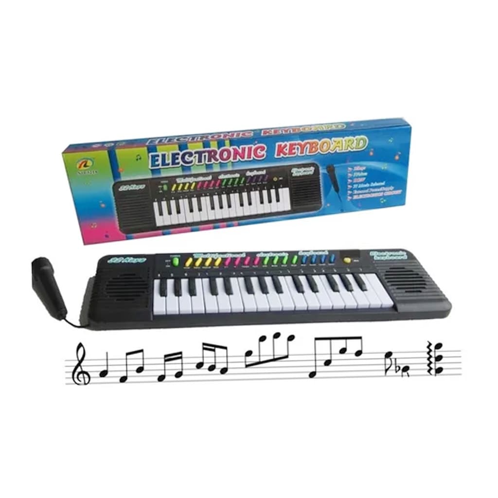 Piano Teclado Musical Infantil Microfone Eléctrico Karaokê