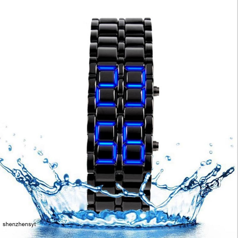 Lava Led Trendy Men's Watch Men's Bracelet Casal Retro Relógio Masculino riativo Impermeável Lava LED Relógio Eletrônico