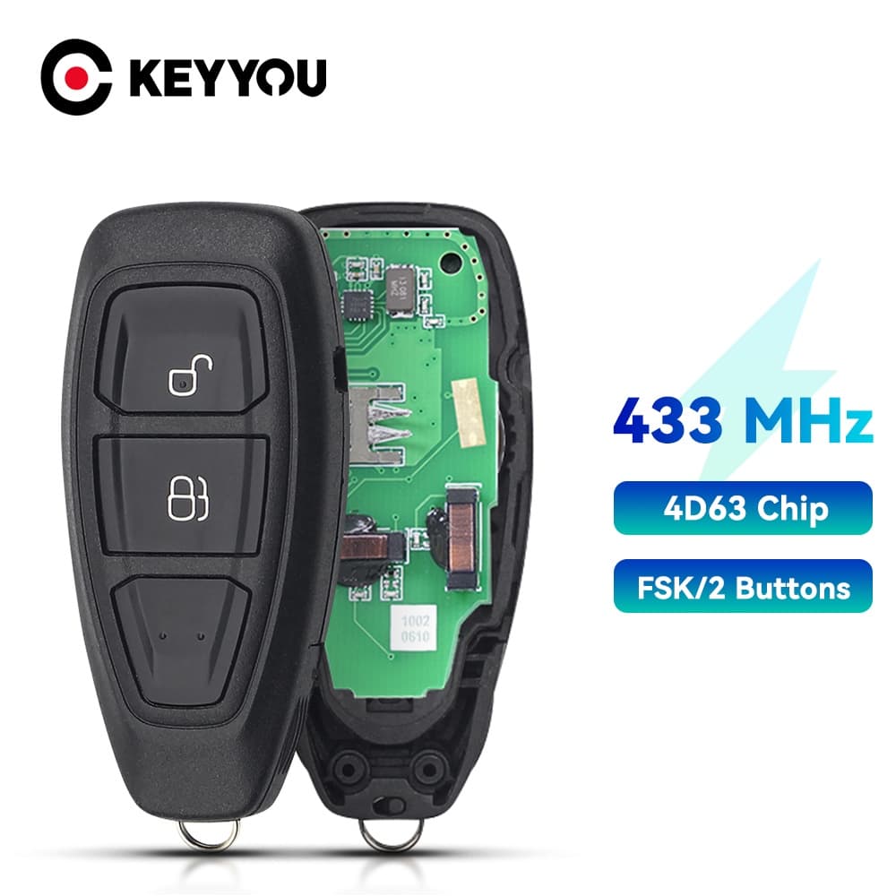 433MHz FSK Do Controle Remoto Inteligente Da Chave Carro Para Ford Ecosport 2013 2014 2015 2016 Com Chip 4D63 80 (40bit)