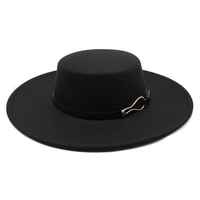 Bonés Fedoras Jazz Planos 10CM Big Wide Brim Cor Sólida Chapéus De Igreja
