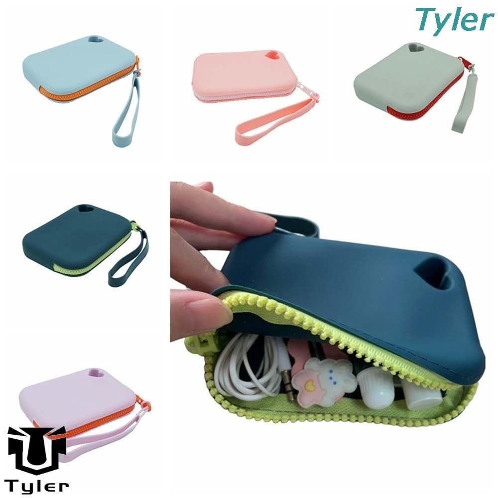 TYLER Carteira De Moedas De Silicone , Portátil Com Lanyard Coreana À Prova D'água De Grande Capacidade Estudantes De
