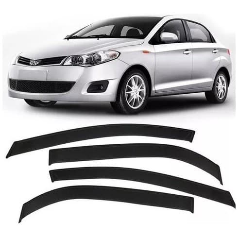 Calha de Chuva Defletor Chery Celer Sedan 2012 a 2017 4 Portas Ecoflex