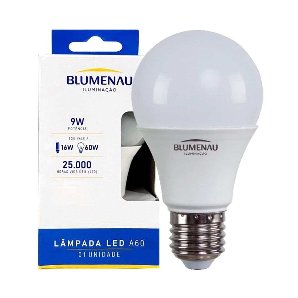 Lâmpada Led Bulbo A60 9W Blumenau E27 Bivolt 6500K Frio - 4100K Neutro - 3000K Quente