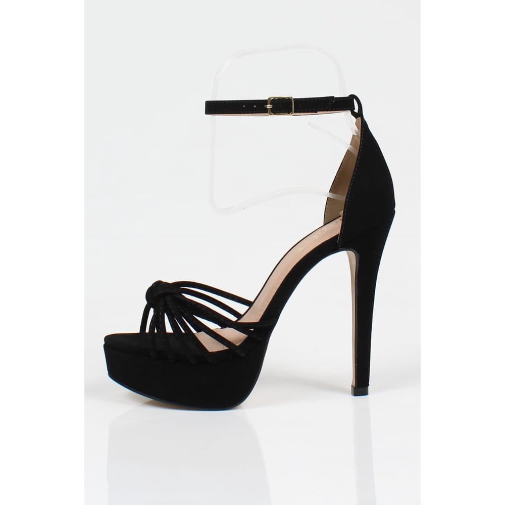 Sandália Salto Alto Meia Pata Week Shoes Nó de Tiras Preto