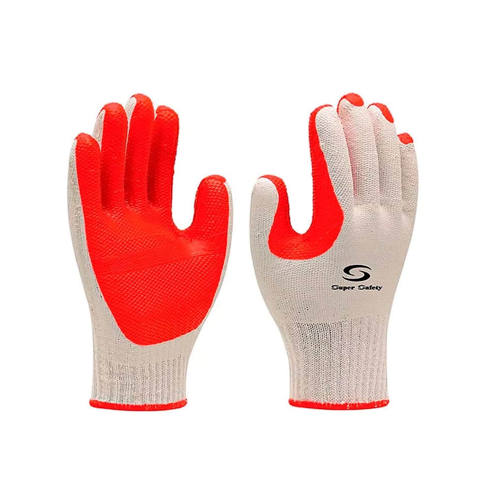 Kit 6 Luva Rubber Tricotada Emborrachada tipo Gladiador Reforçada Super Safety Epi Segurança no Trabalho Proteção Cortes