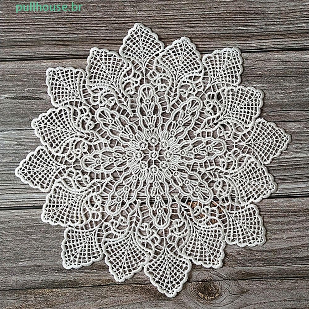 Pulllhouse Placemat Delicado Toalha De Mesa Redonda Tapete Decoração Bordado Flor