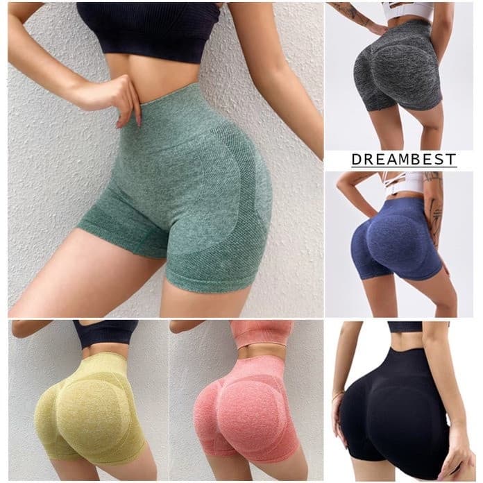 Kit com 2 Shorts Esportivos de Alta Elasticidade - Sem Costura, Cintura Alta e Efeito Push-Up