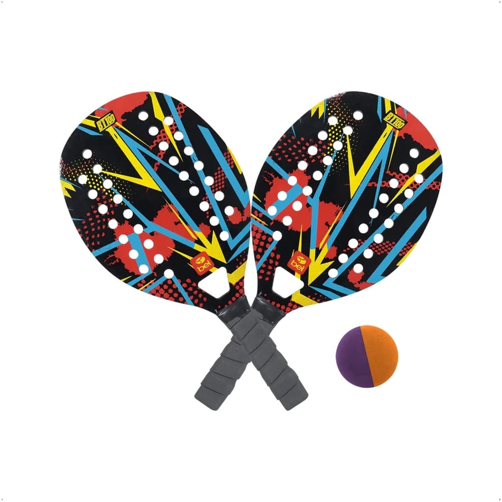 Kit Raquete Beach Tennis de Praia com Bolinha Vermelho BT100 - BEL 480604