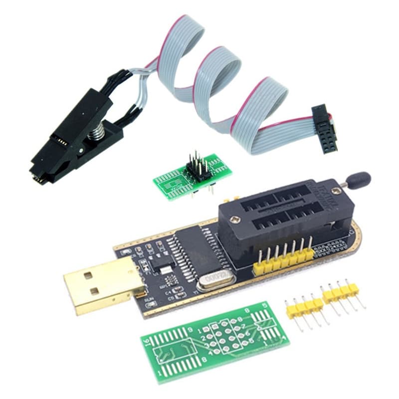 Módulo Programador USB BIOS De Memória flash EEPROM + SOIC8 SOP8 93CXX/25CXX/24CXX Braçadeira De Teste CH341A 24 25 seri