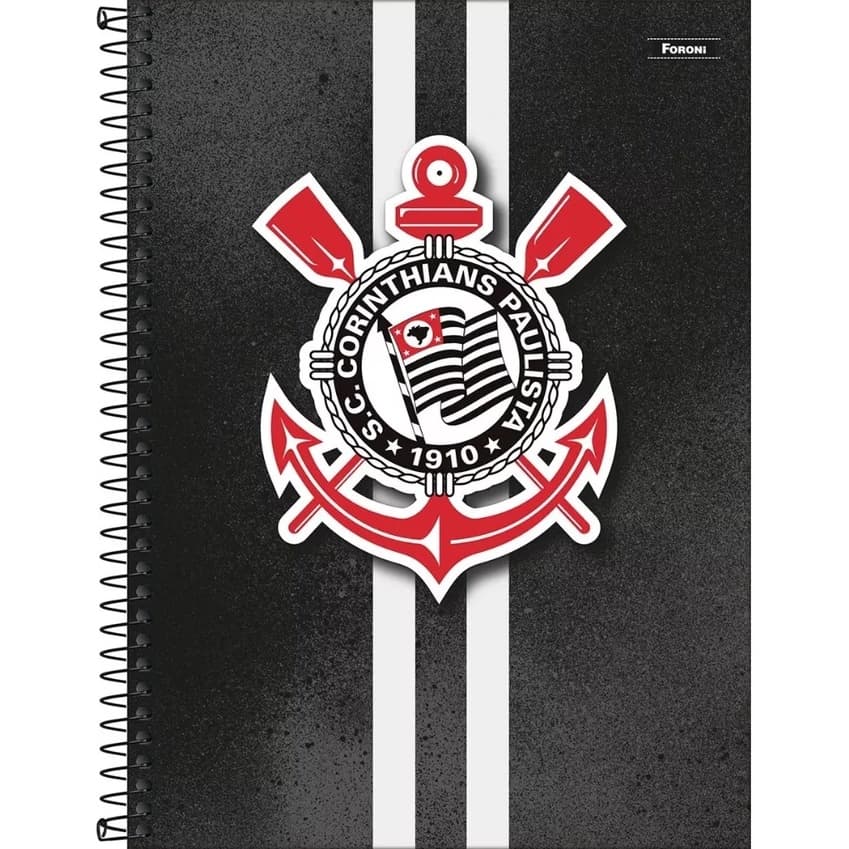 Caderno Corinthians Clássico 240 Fls 15 Matérias Capa Dura