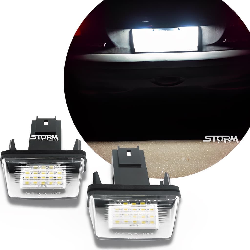 Par de luz de placa led lanterna Peugeot 206 207 307 Citroen C3 C4 Iluminação branca original nova lâmpada acessorios