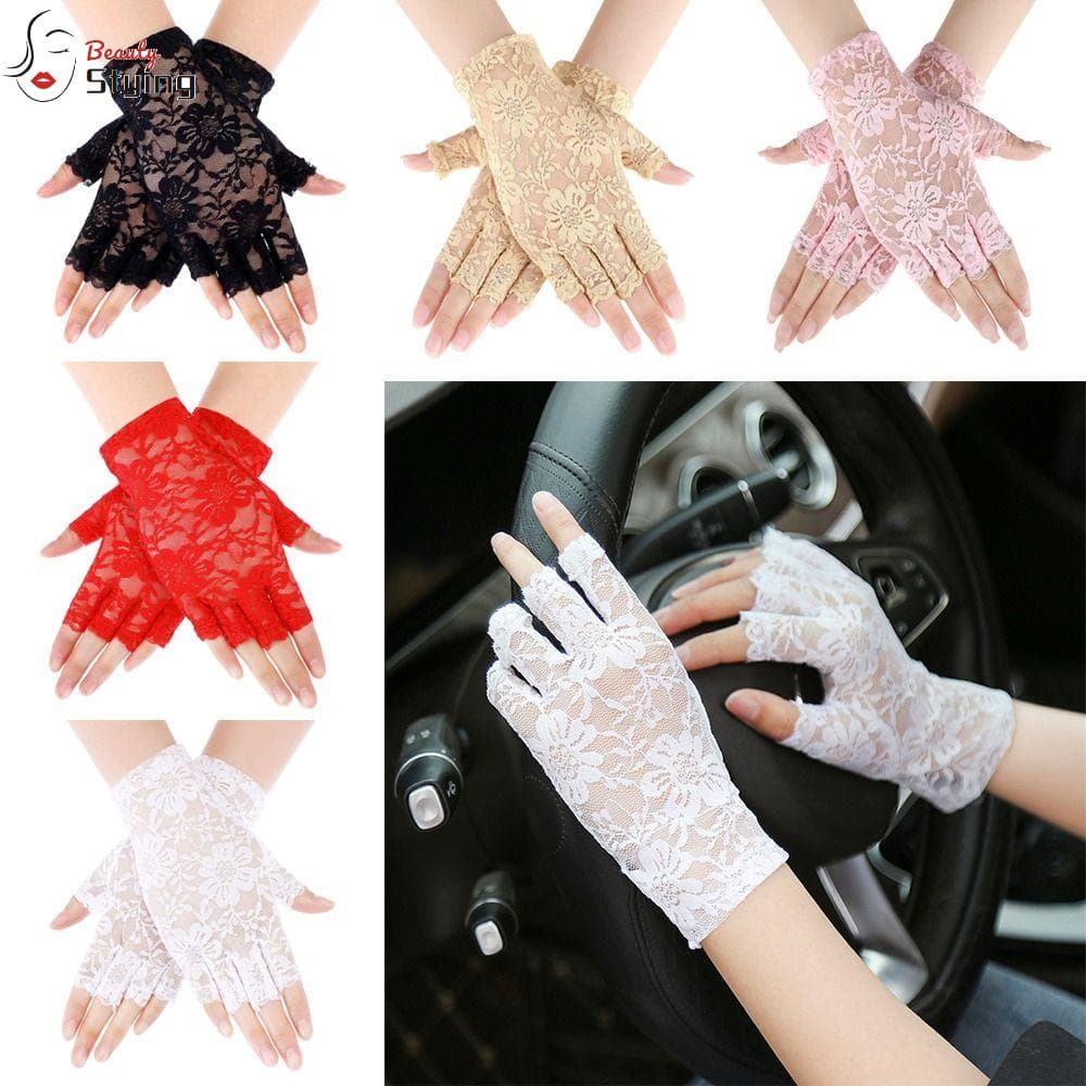 Luvas De Dança STYLING Renda Longa Sem Dedos Meia Dedo Fishnet