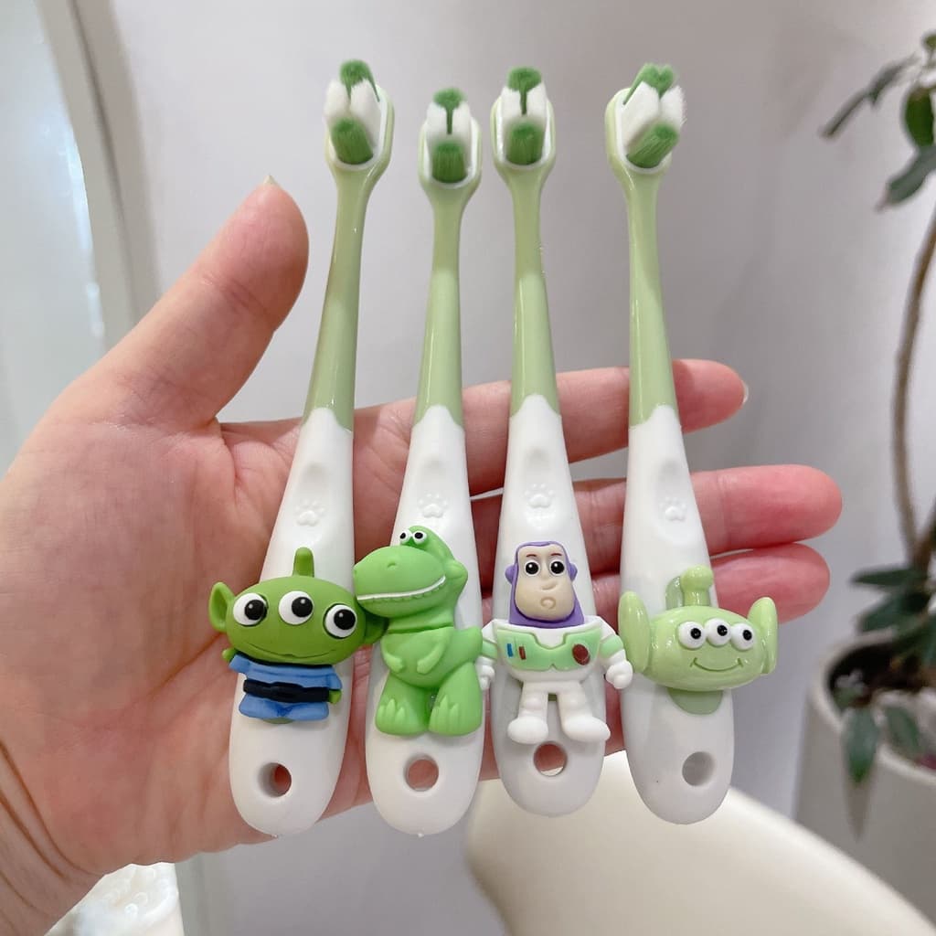 Escova De Dentes Infantil/Superfina Dez Mil hair 1-2-3-6 Anos Dinossauro
