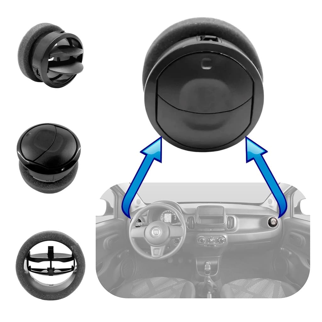 Difusor Ar Lateral Fiat Mobi 2017 2019 nova Strada 2021 2023
