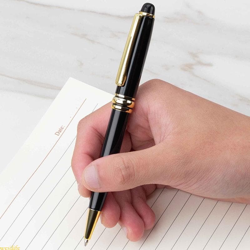 Caneta Esferográfica Retrátil Luxo Preta 0 Ponto 5mm Para Homens Escritório Executivo Profissional Feminino