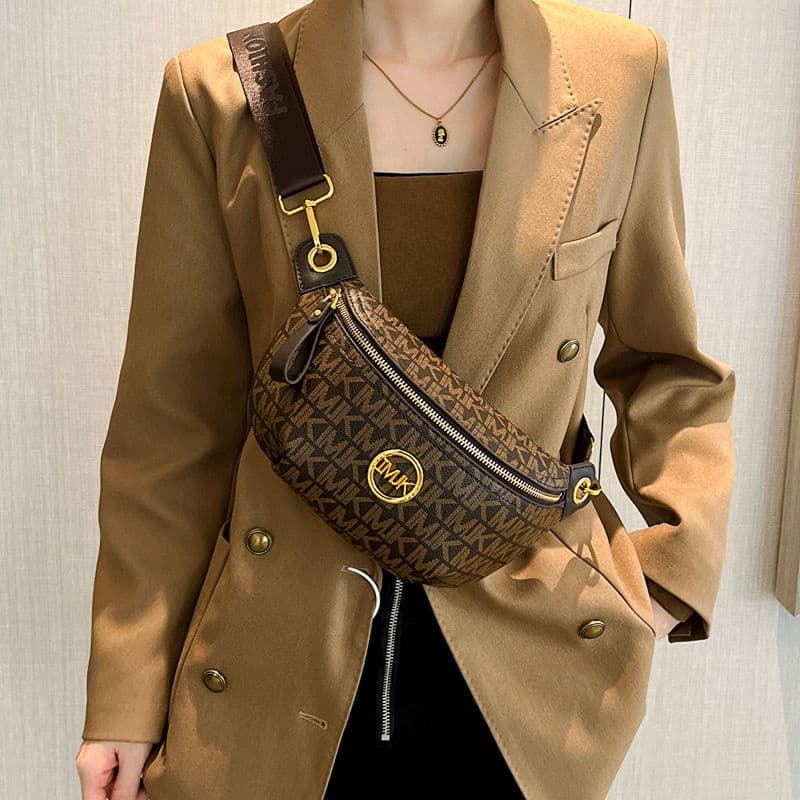 Coreia coreana ins moda clássica High-End couro pu bolsa de peito feminina bolsa de cintura presbiopia bolsa feminina bo