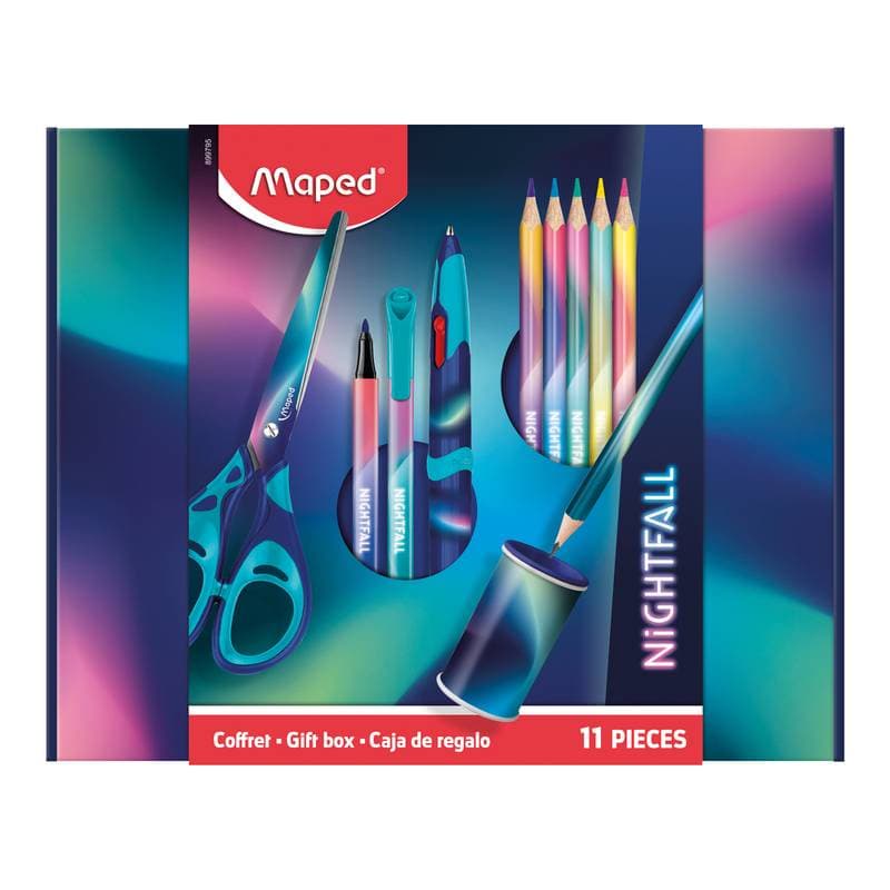Kit Multiprodutos Escolares Nightfall Caixa X 11 Pecas - Maped