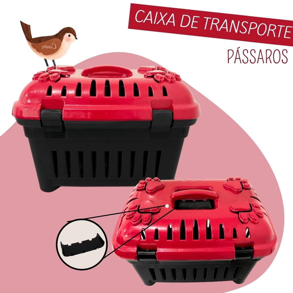 Gaiola Para Pássaros Caixa de Transporte Aves 5kg Com Ventilação
