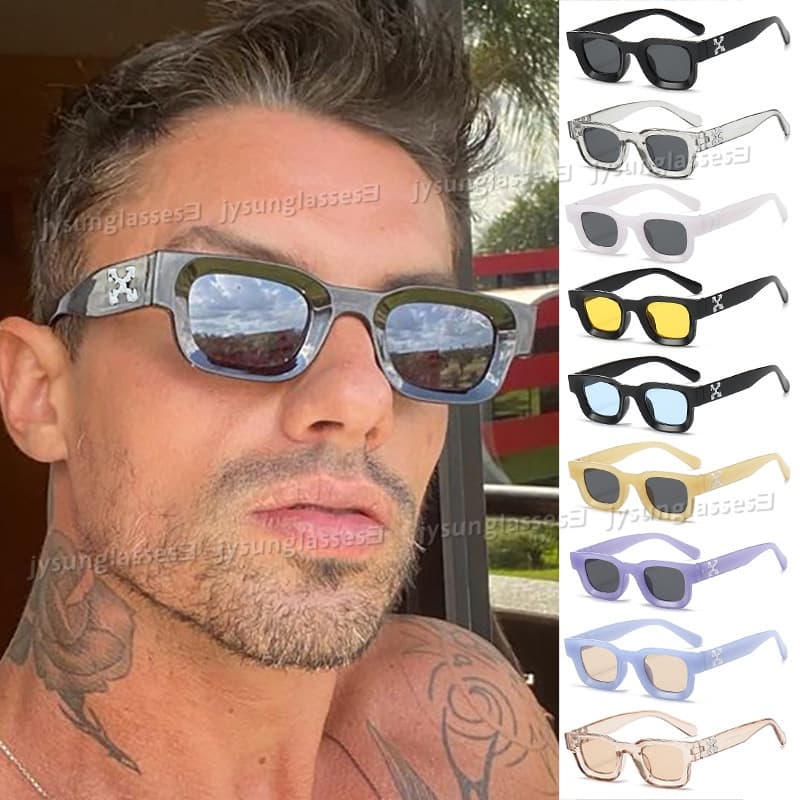 Moda Européia E Americana Óculos De Sol Retangulares À Prova De UV Para Homens Mulheres Neutro Hip Hop Street Shot Futuro Vento Yellow Eyewear