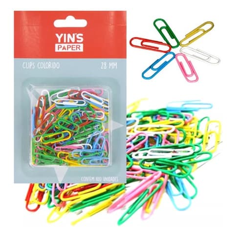 100 Un Clips Colorido Metal Prendedor Papel Clip Com 28 Mm