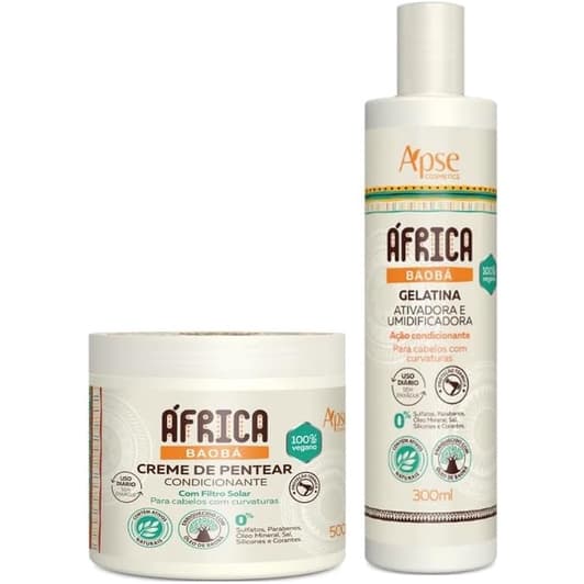 KIT Apse África Baobá Creme de Pentear 500g e Gelatina 300ml