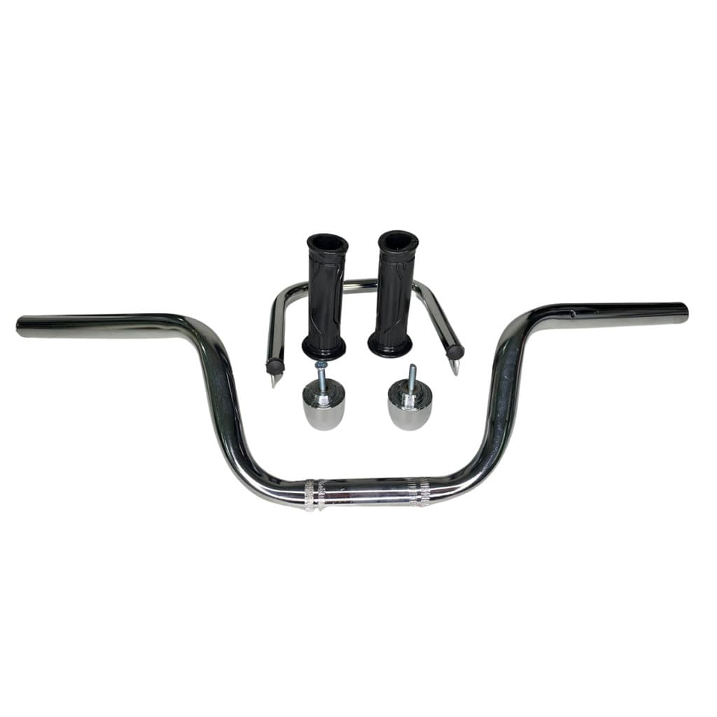 Guidão Moto Cg Cargo 160 Cromado Manopla+ Pesinho + Barra Motocicletas Segurança