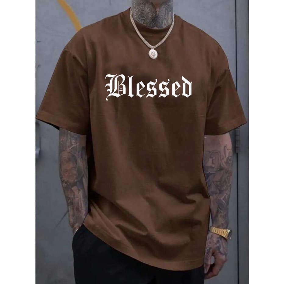 Camiseta Masculina BLESSED 100% Algodão Promoção