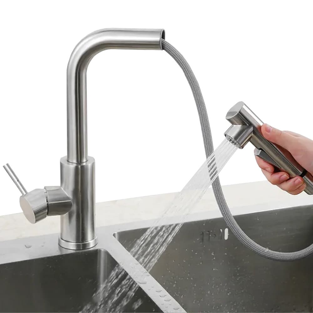 Torneira Cozinha Gourmet Extensível Inox Misturador Monocomando Bancada