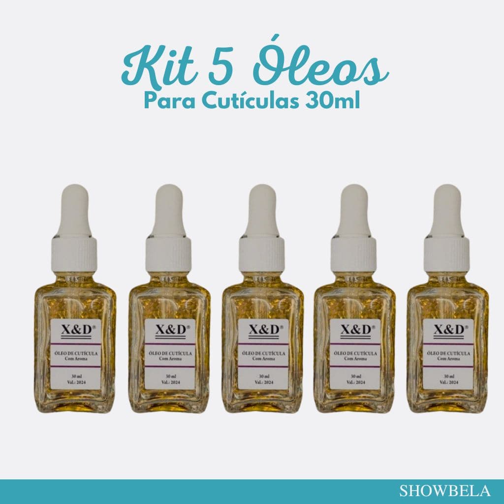 Kit 5 Óleos de Cutículas30ml, Para Hidratar e Revitalizar As Unhas Manicure