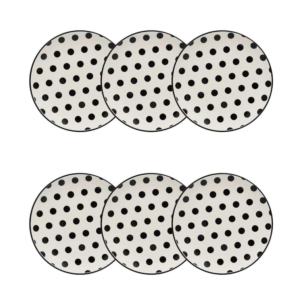 Jogo de 6 Pratos Sobremesa 20 Cm Oxford Stripes And Dots