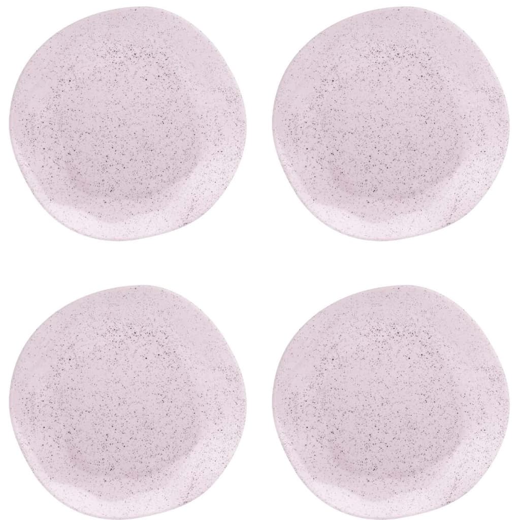 Kit Jogo 4 Pratos Fundos Oxford Porcelana Ryo Pink Sand 22,5 cm