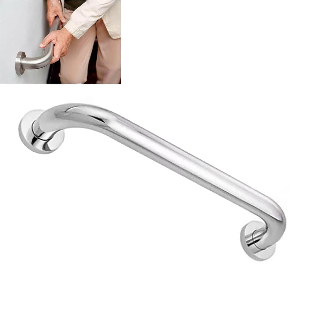 Alça de Apoio Barra 30cm Inox Suporte Acessibilidade Idoso Gestante Banheiro Box Apoio Segurança Corredor Corrimao
