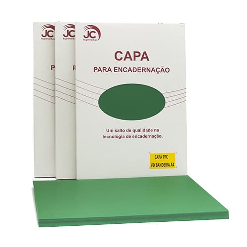 Capa PP Couro Verde Bandeira A4  50 un
