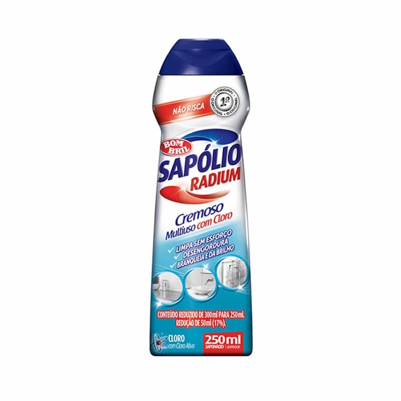 Sapólio Líquido Cremoso C/ Cloro 250ml Radium Bombril