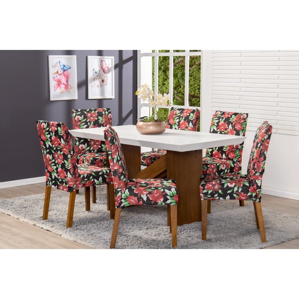 Kit C/ 6 Capas Para Cadeiras De Jantar cozinha sala quarto cama mesa e banho Confortavel Promoção